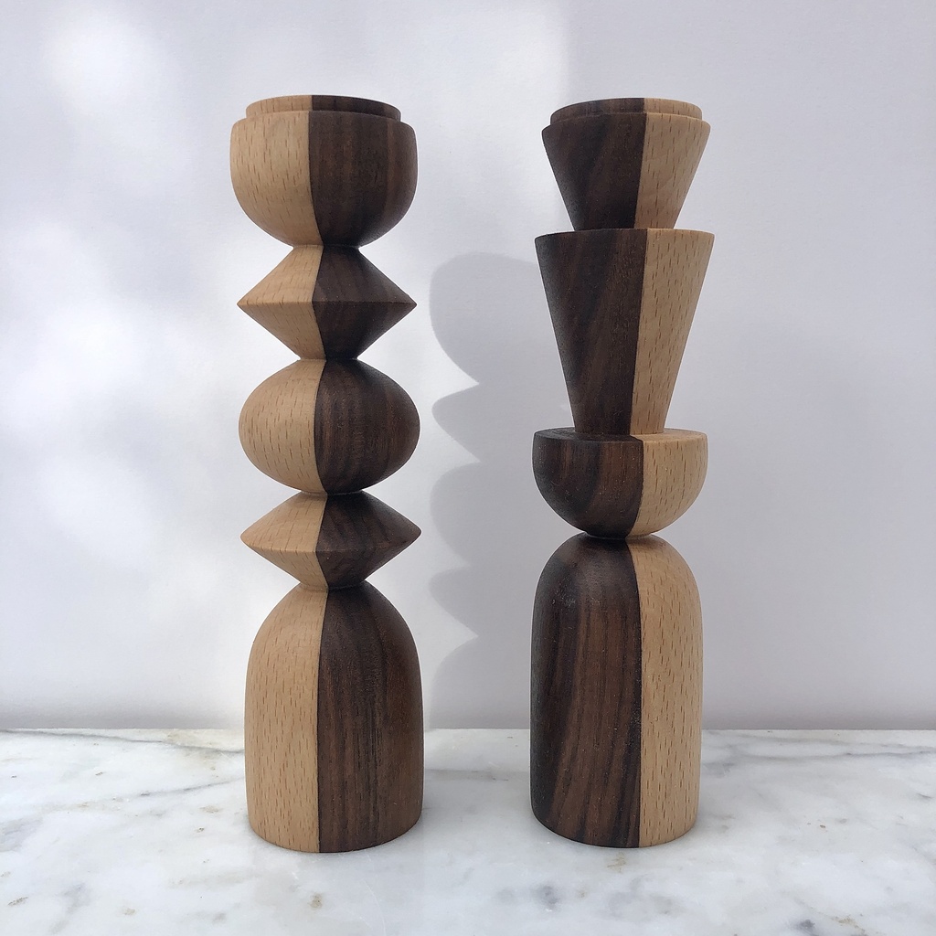 Duo Bougeoirs Peul N/B