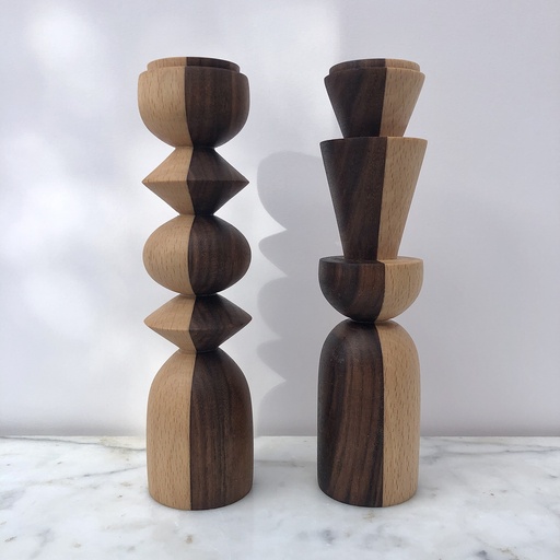 Duo Bougeoirs Peul N/B